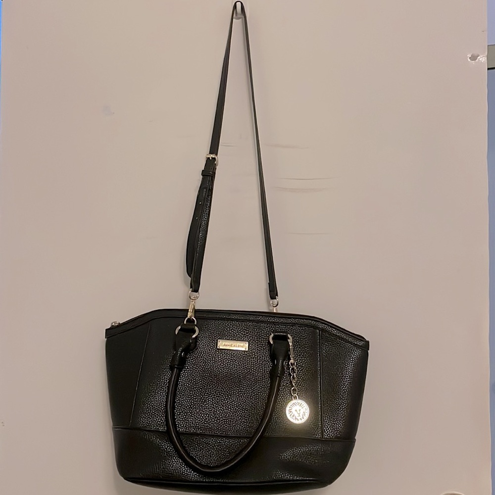 Women purse 2 styles of handles long and short/black Anne Klein leather purse